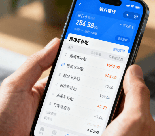 报废车补贴到没到账？查绑定银行卡明细，补贴会有备注标识